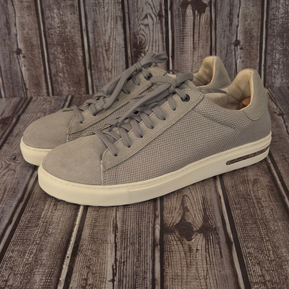 Sz 41/ 10 N Womens Birkenstock Bend Low Gray Suede Textile Sneakers Excellent
